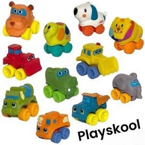 (11) Playskool Soft Pull Back Cars